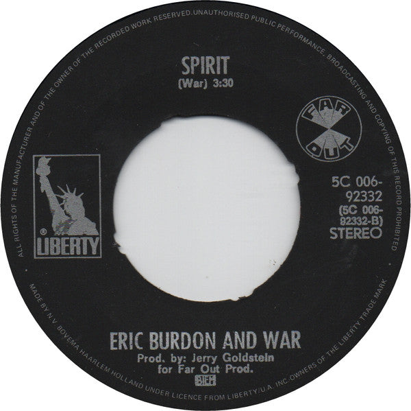 Eric Burdon & War : Paint It Black (7", Blu)