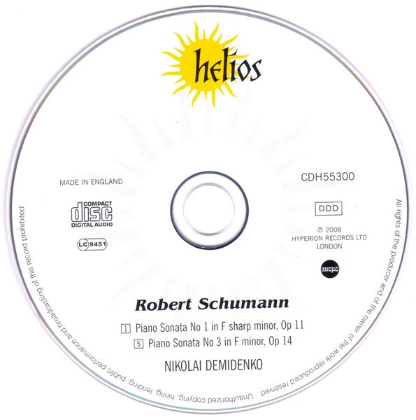 Robert Schumann, Nikolai Demidenko : Piano Sonatas Opp 11 & 14 (CD, Album, RE)