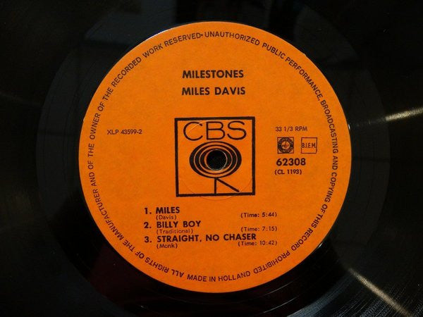 Miles Davis : Milestones (LP, Album, Mono, RE)