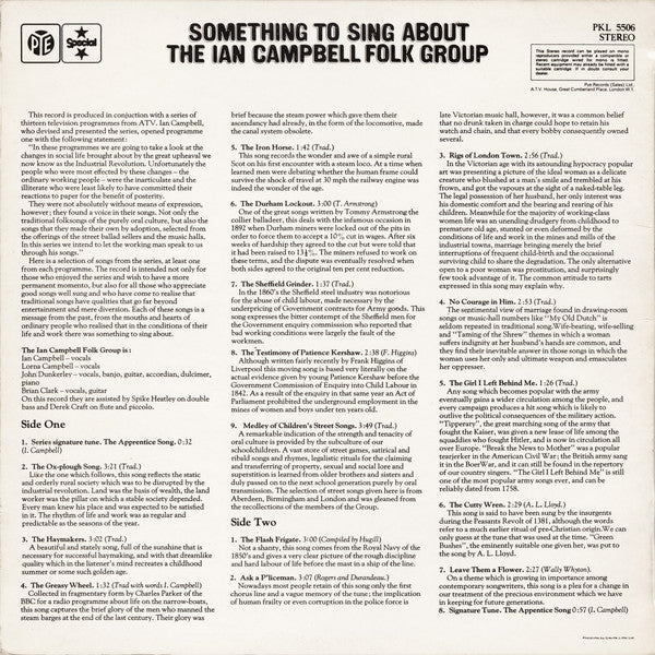 The Ian Campbell Folk Group : Something To Sing About (LP, Album)