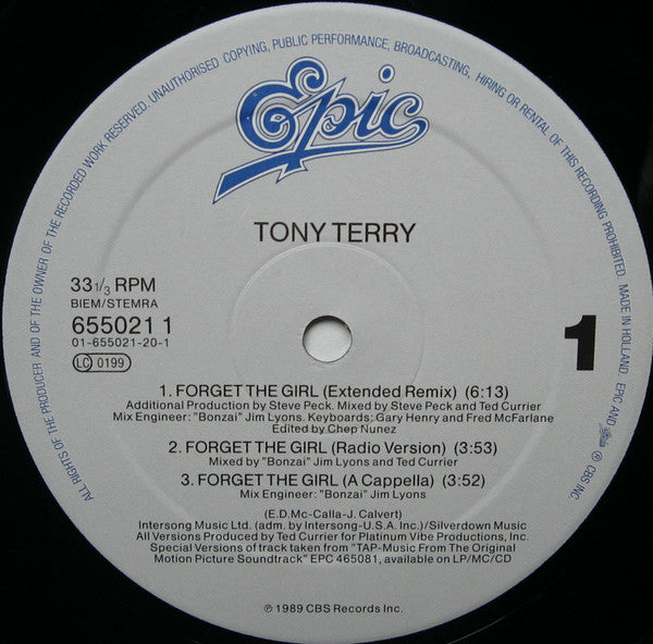 Tony Terry : Forget The Girl (12", Maxi)