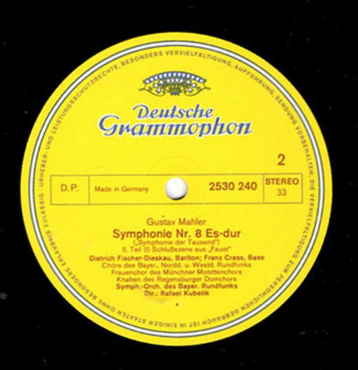 Gustav Mahler - Symphonie-Orchester Des Bayerischen Rundfunks, Rafael Kubelik : Symphonie Nr. 8 "Symphonie Der Tausend" · "Symphony Of A Thousand" (2xLP, Album, Gat)