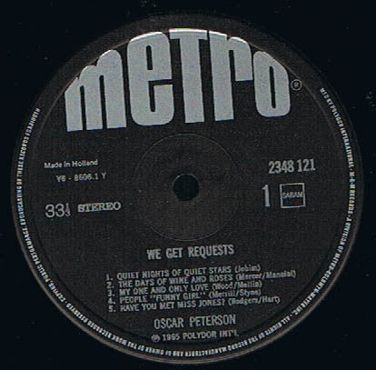 The Oscar Peterson Trio : We Get Requests (LP, Album, RE)