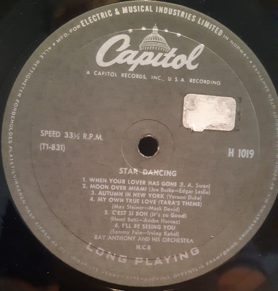 Ray Anthony & His Orchestra : Star Dancing (LP, Album, Mono)