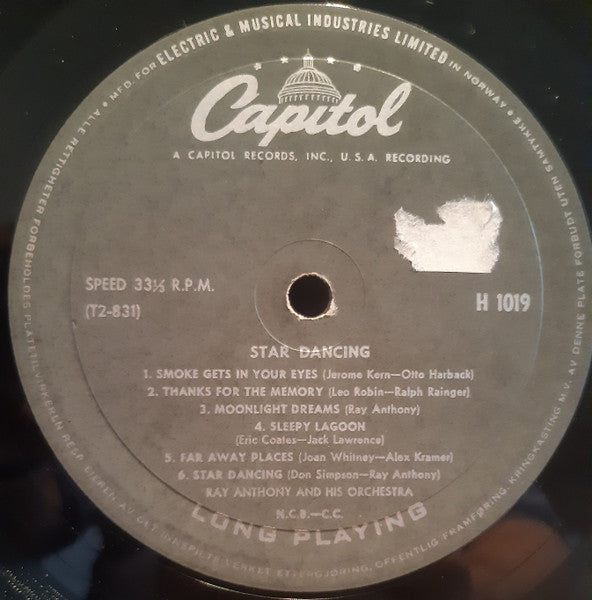 Ray Anthony & His Orchestra : Star Dancing (LP, Album, Mono)