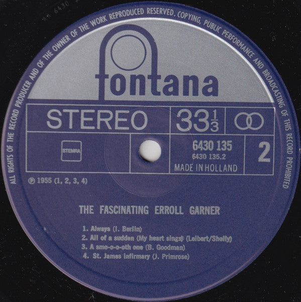 Erroll Garner : The Fascinating Erroll Garner (LP, Comp, RE)