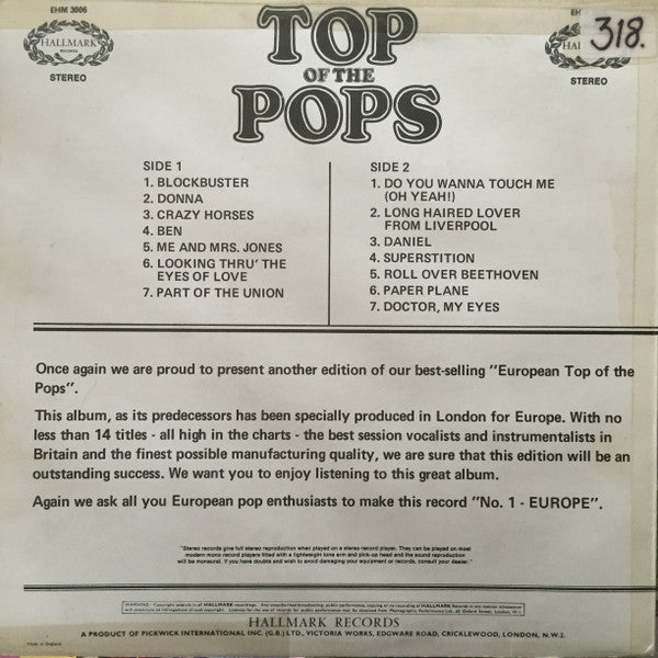 The Top Of The Poppers : Top Of The Pops - European Edition Vol. 6 (LP)