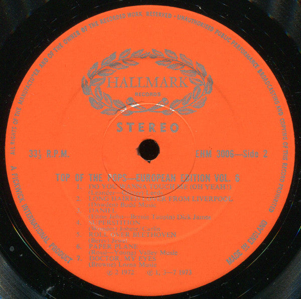 The Top Of The Poppers : Top Of The Pops - European Edition Vol. 6 (LP)