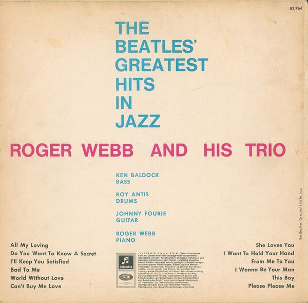 Roger Webb Trio : The Beatles' Greatest Hits In Jazz (LP, Album, Mono)
