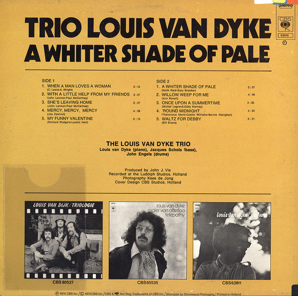 Trio Louis Van Dyke* : A Whiter Shade Of Pale (LP, Album, RE)