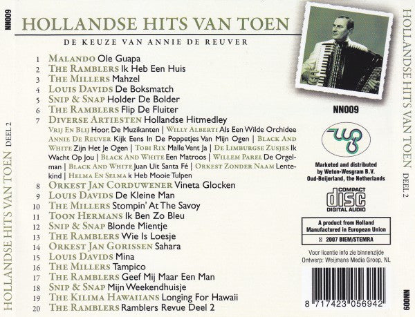 Various : Hollandse Hits Van Toen Deel 2 - De Keuze Van Annie de Reuver (CD, Comp)