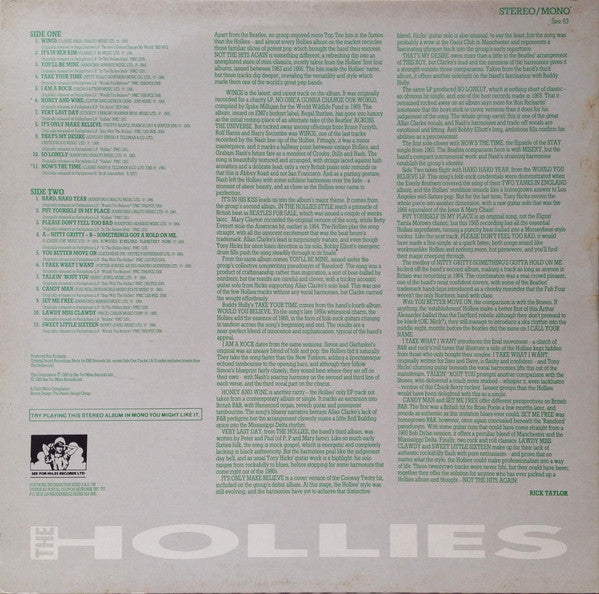 The Hollies : Not The Hits Again (LP, Comp)