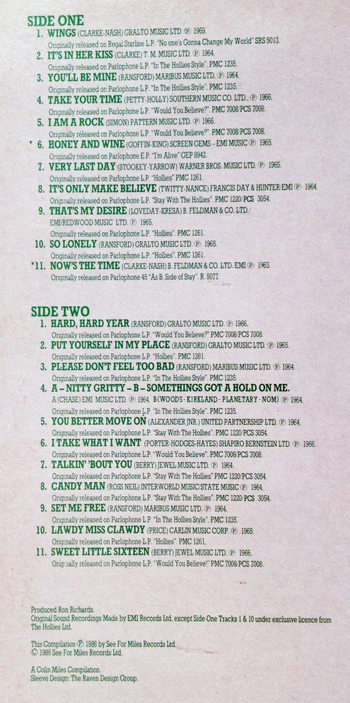 The Hollies : Not The Hits Again (LP, Comp)