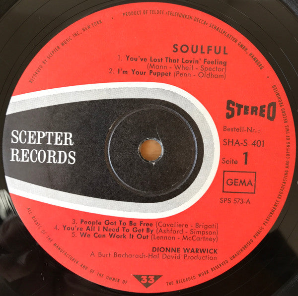 Dionne Warwick : Soulful (LP, Album)