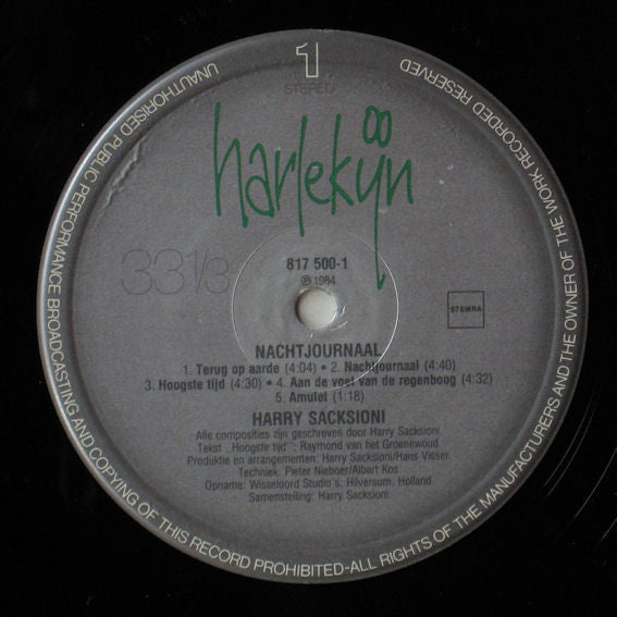 Harry Sacksioni : Nachtjournaal (LP, Album)