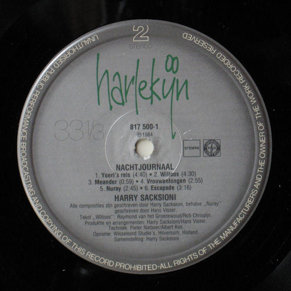 Harry Sacksioni : Nachtjournaal (LP, Album)