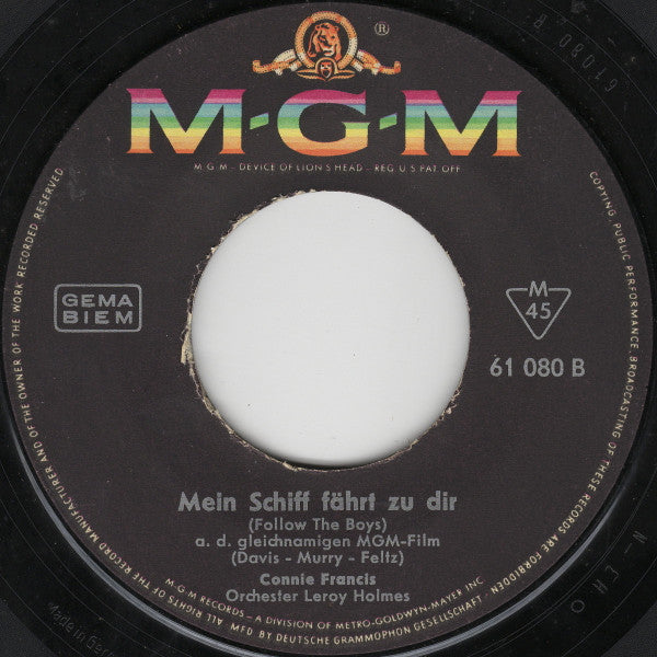 Connie Francis : Die Nacht Ist Mein (7", Single, Mono)