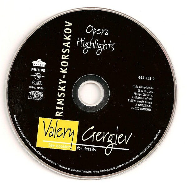 Valery Gergiev / Kirov Chorus And Kirov Orchestra : Rimsky-Korsakov Opera Highlights (CD, Album)