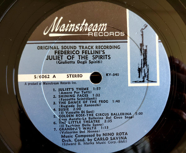 Nino Rota : Juliet Of The Spirits (Original Sound Track Recording) (LP, Mono)