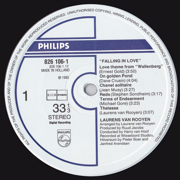 Laurens van Rooyen : Plays Falling In Love And Other Beautiful Themes (LP)