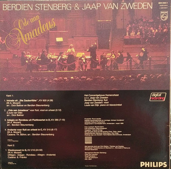 Berdien Stenberg & Jaap van Zweden : Ode Aan Amadeus (LP, Album)