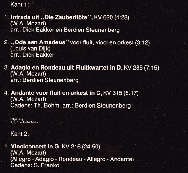 Berdien Stenberg & Jaap van Zweden : Ode Aan Amadeus (LP, Album)