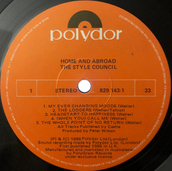 The Style Council : Home And Abroad (LP, Album)