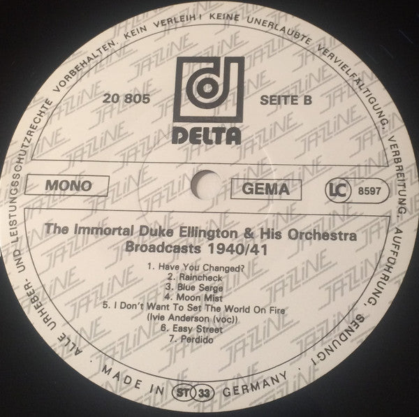 Duke Ellington And His Orchestra : Jazz Live & Rare Vol. 15 - Broadcasts 1940/41 (LP, Mono)