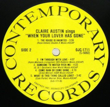 Claire Austin : Claire Austin Sings "When Your Lover Has Gone" (LP, Album, Ltd, RE, RM)