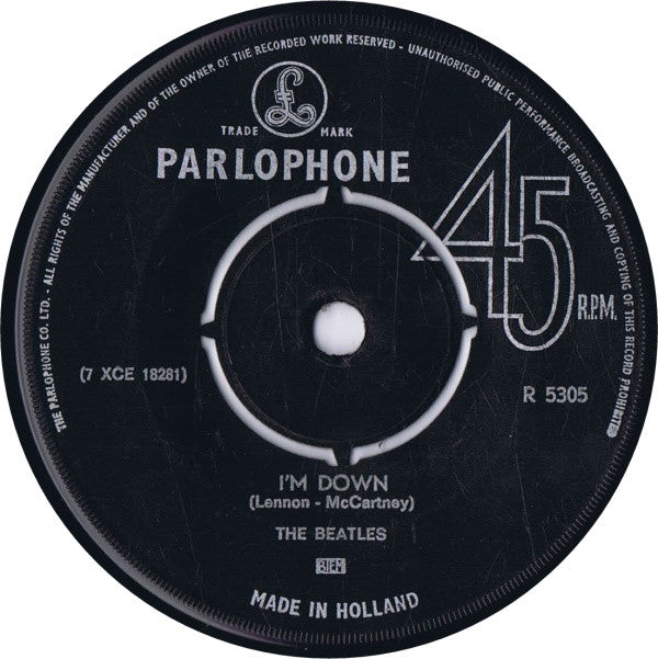 The Beatles : Help! / I'm Down (7", Single, Mono, RP)