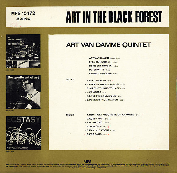 Art Van Damme Quintet* : Art In The Black Forest (LP, Album)