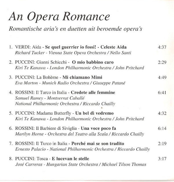 Various : An Opera Romance (Romantische Aria's En Duetten Uit Beroemde Opera's) (CD, Comp)