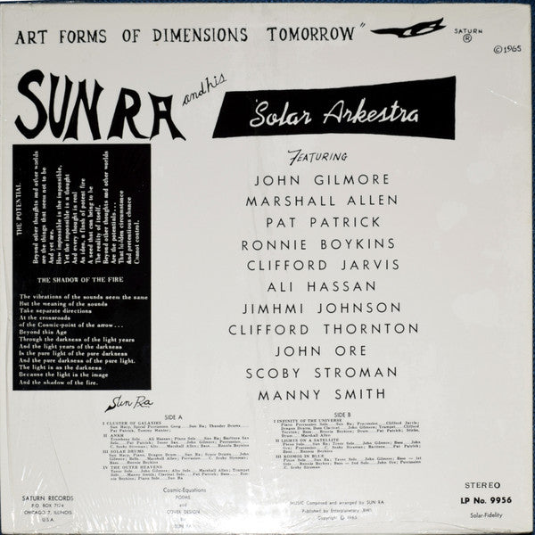 The Sun Ra Arkestra : Art Forms Of Dimensions Tomorrow (LP, Album, RE)
