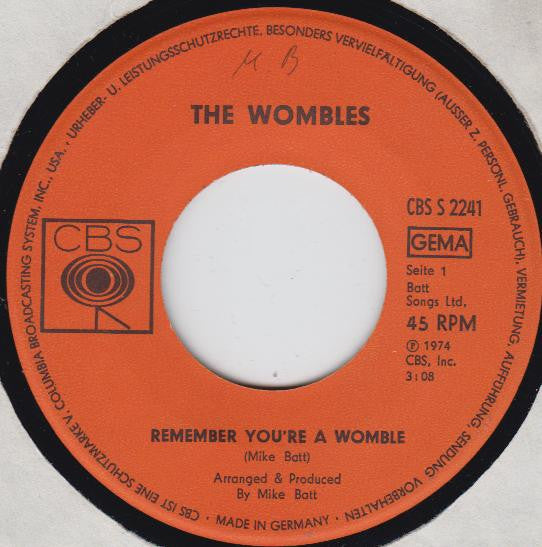 The Wombles : Remember You're A Womble (7", Single)