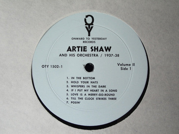 Artie Shaw And His Orchestra : Artie Shaw And His Orchestra (1937-1938) Vol. 2 (LP, Album, Mono)