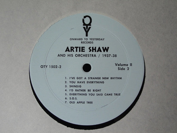 Artie Shaw And His Orchestra : Artie Shaw And His Orchestra (1937-1938) Vol. 2 (LP, Album, Mono)