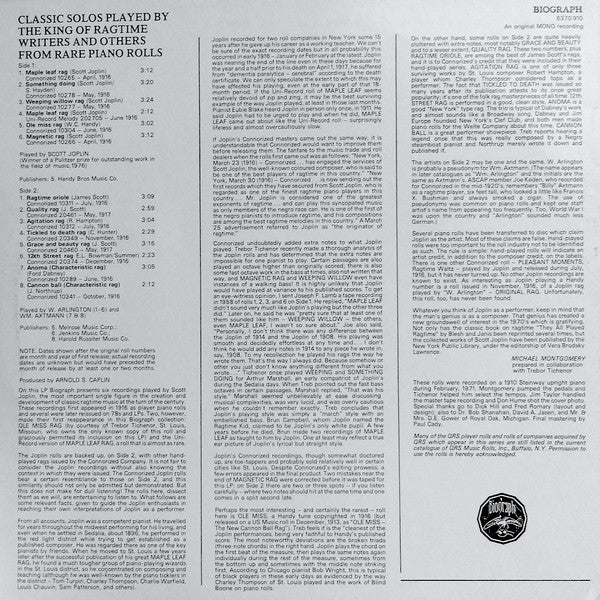 Scott Joplin : Scott Joplin - 1916 (LP, Mono)
