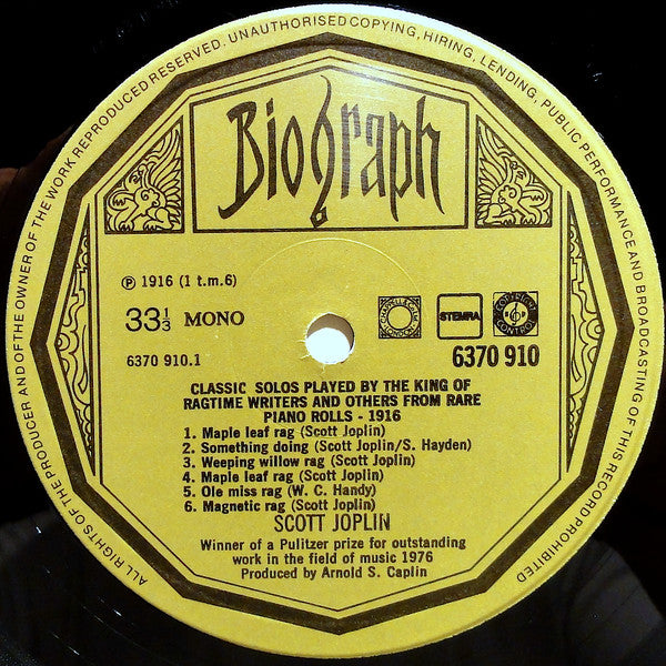 Scott Joplin : Scott Joplin - 1916 (LP, Mono)