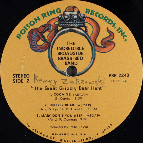 Incredible Broadside Brass Bed Band : The Great Grizzly Bear Hunt (LP, Album)