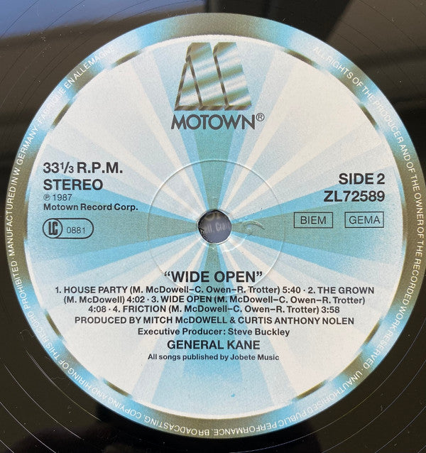 General Kane : Wide Open (LP, Album)