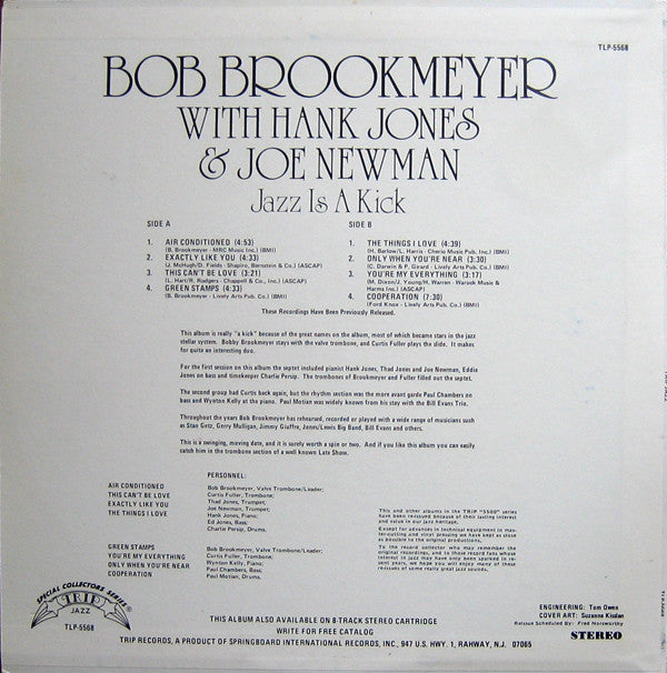 Bob Brookmeyer With Hank Jones & Joe Newman : Jazz Is A Kick - 1960 (LP, Album, RE)