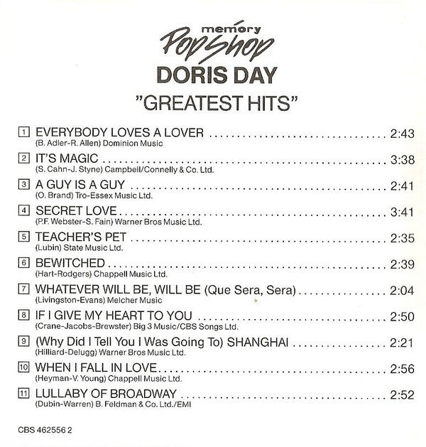 Doris Day : Greatest Hits (CD, Comp)