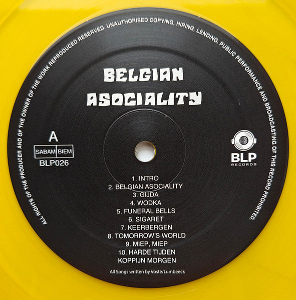 Belgian Asociality : Belgian Asociality (LP, Album, RE, Yel)