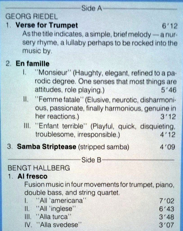 Trio Con Tromba And Gotlandskvartetten : Fusion (LP)