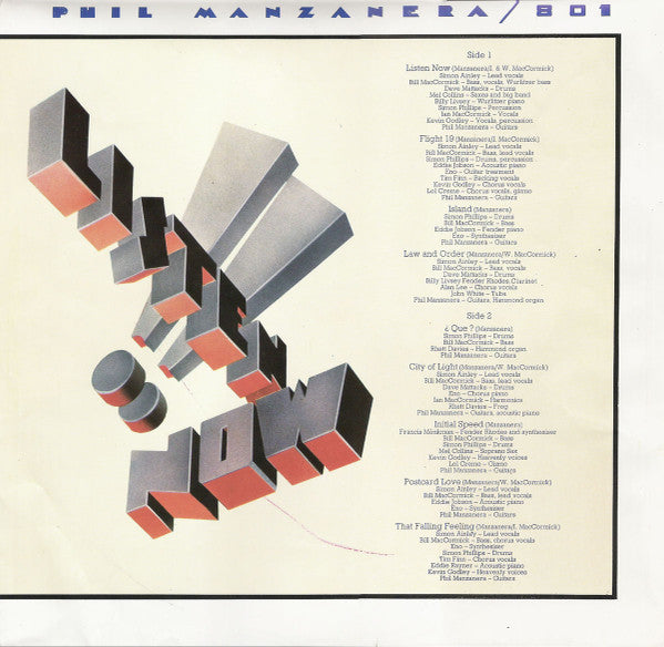 Phil Manzanera / 801 : Listen Now (LP, Album)