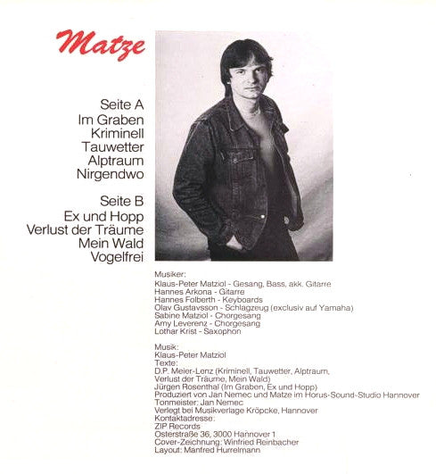 Klaus-Peter Matziol : Matze (LP, Album)