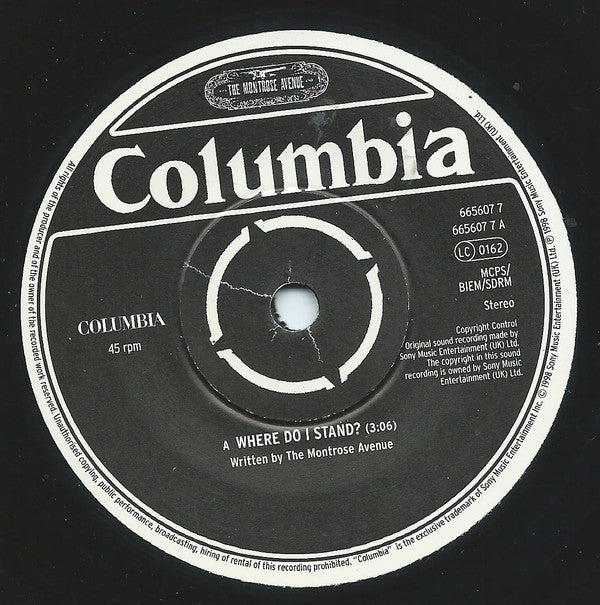 The Montrose Avenue : Where Do I Stand? (7", Single)