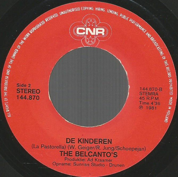 The Belcanto's : Moeder Mag Ik Trouwen Gaan (7", Single)