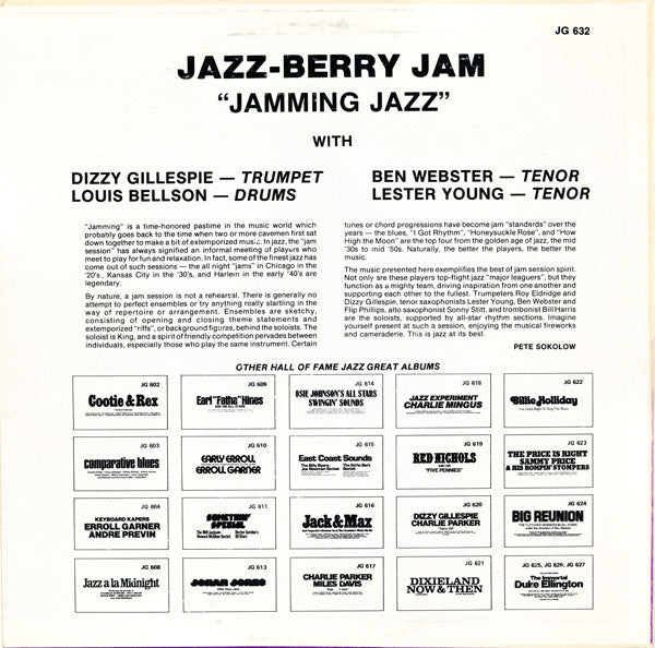 Dizzy Gillespie, Lester Young, Ben Webster, Louis Bellson : Jazz Berry Jam: "Jamming Jazz" (LP, Album)