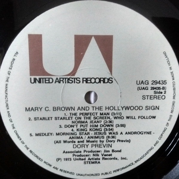 Dory Previn : Mary C. Brown And The Hollywood Sign (LP, Album)